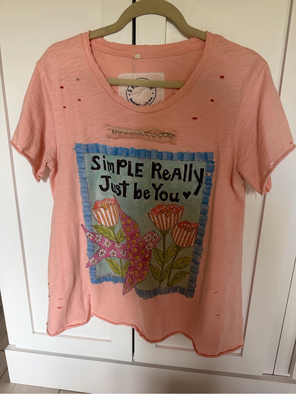 Women’s Light Pink Short Sleeve Graphic Tee - Simple Really